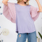 Cotton Candy Eyelet Ruffle Sleeve Top